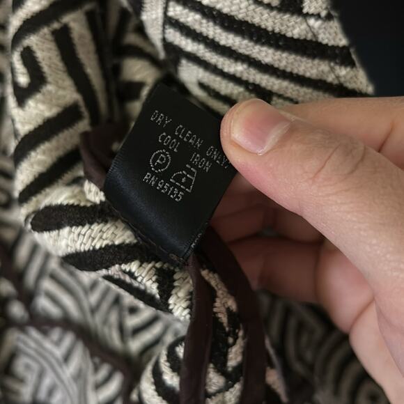 Lafayette 148 New York Brown Cream Blazer Jacket. Size 8 - Picture 8 of 9